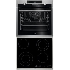 AEG BEE431310M + HK634021XB Φούρνος άνω Πάγκου 71lt με Κεραμικές Εστίες Π59.5εκ. Inox